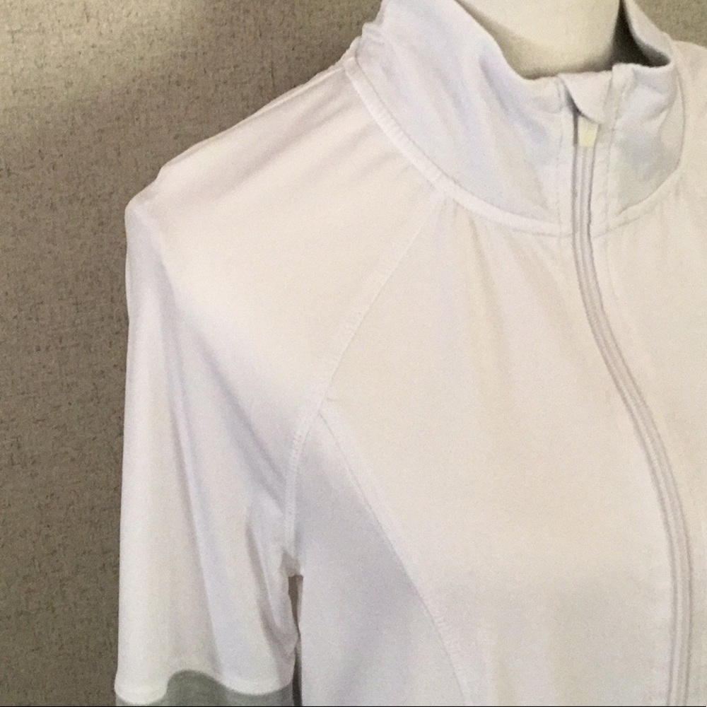 Danskin Now semi fitted white grey athletic jacket - Picture 6 of 13